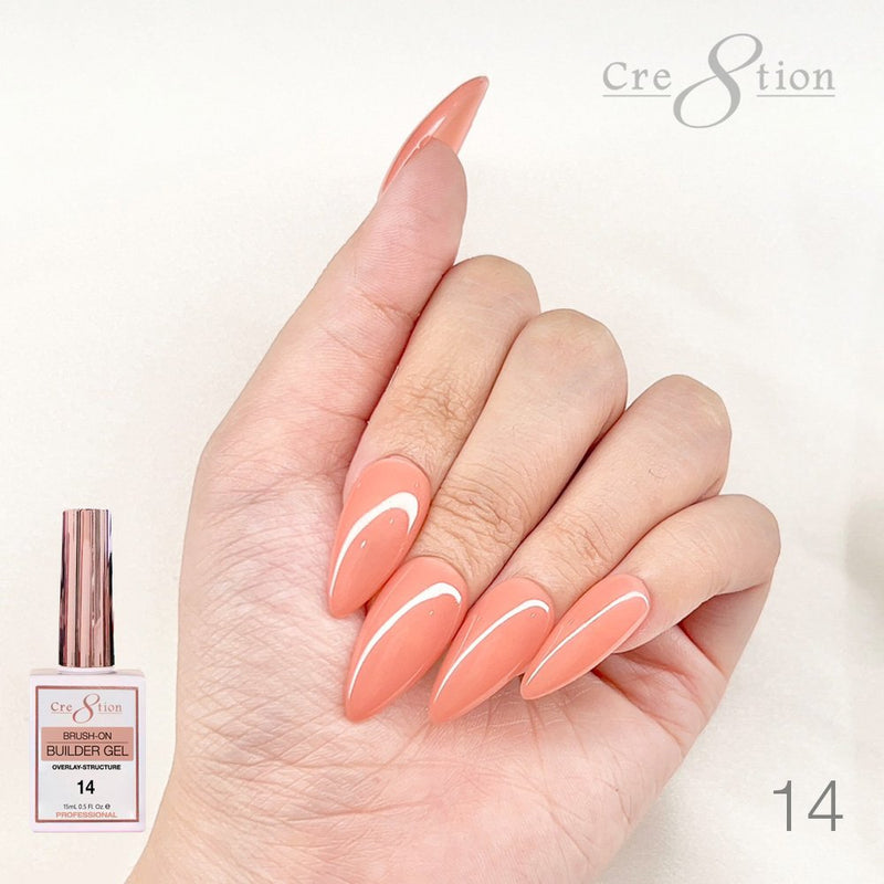 Cre8tion Gel Collection - Overlay/ Brush on Builder 0.5oz 45 Colors