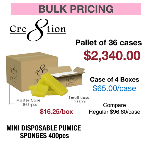 Cre8tion Mini Disposable Pumice Sponges - YELLOW