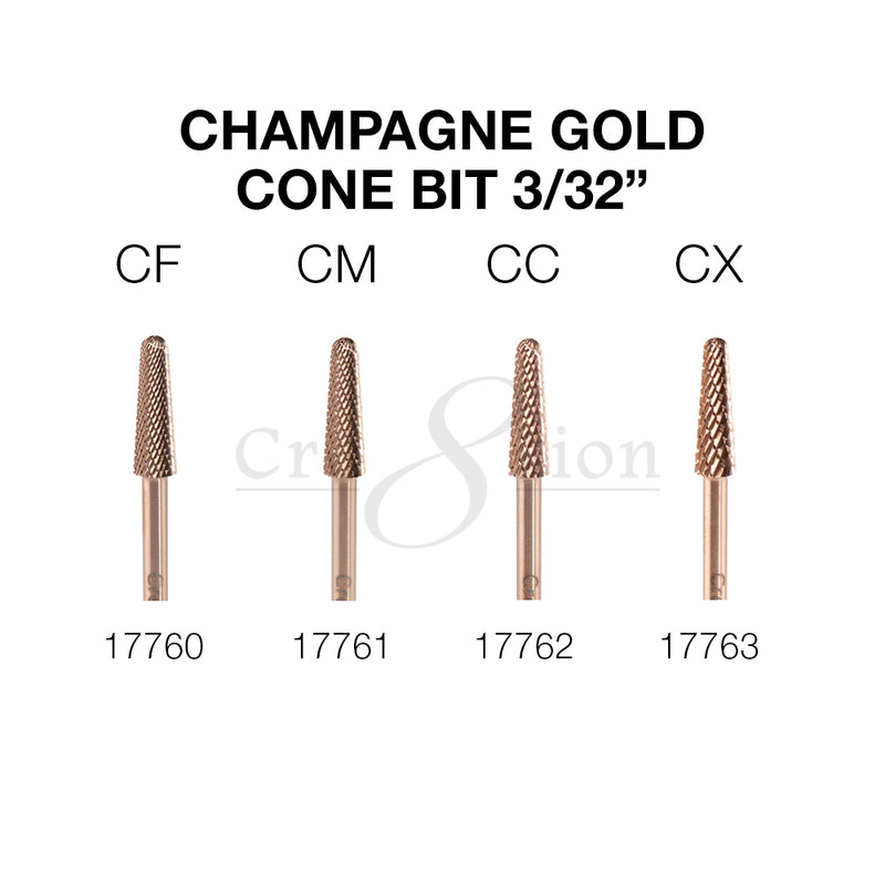 (COMING SOON) Cre8tion Champagne Gold Cone Bit - 3/32"