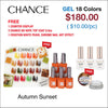 Chance Autumn Sunset Collection 0.5oz - 18 Colors w/ 1 Counter Display & 6 Chance No Wipe Top Coat 0.5oz