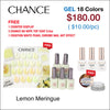 Chance Lemon Meringue Collection 0.5oz - 18 Colors w/ 1 Counter Display & 6 Chance No Wipe Top Coat 0.5oz