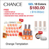 Chance Orange Temptation Collection 0.5oz - 18 Colors w/ 1 Counter Display & 6 Chance No Wipe Top Coat 0.5oz