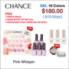 Chance Pink Whisper Collection 0.5oz - 18 Colors w/ 1 Counter Display & 6 Chance No Wipe Top Coat 0.5oz