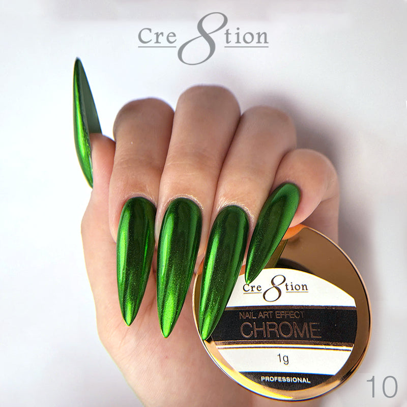 Cre8tion - Chrome Nail Art Effect 10 Green - 1g