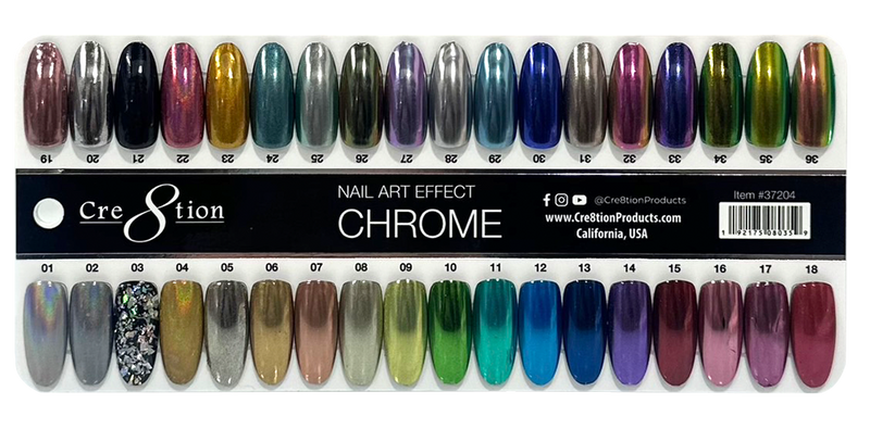 Cre8tion Color Chart - Nail Art Effect Chrome