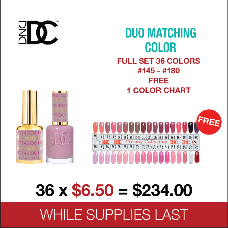 DND DC - Duo Matching Color - FULL SET 36 Colors - #145 - #180 Free 1 Color Chart