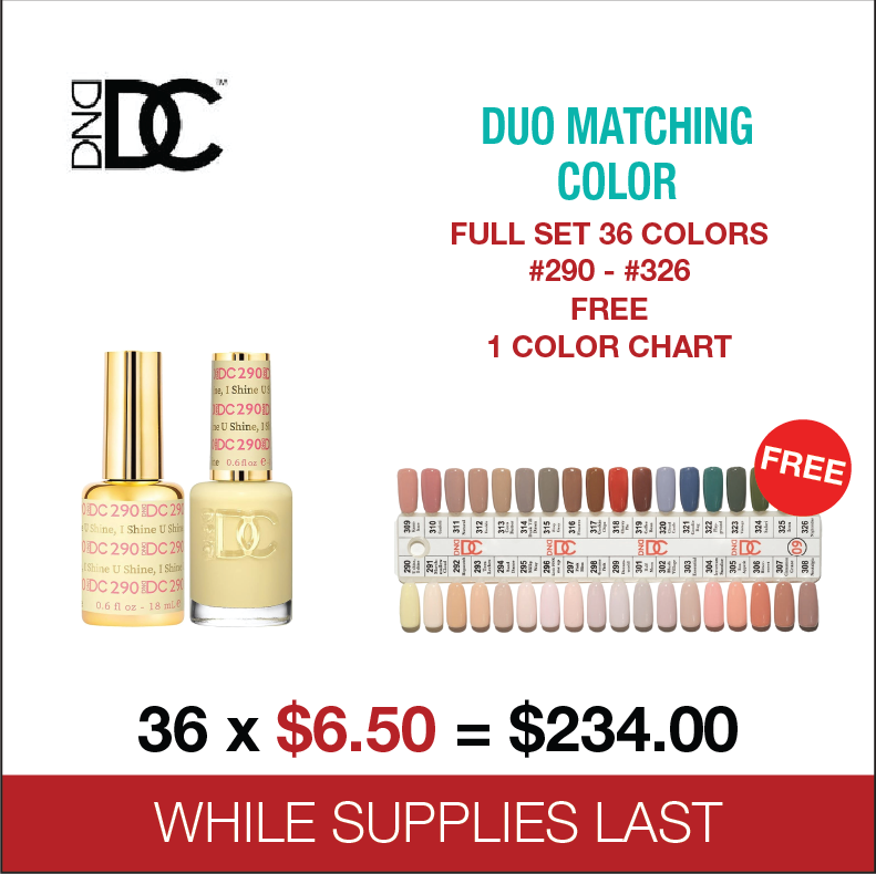 DND DC - Duo Matching Color - FULL SET 36 Colors - #290 - #326 Free 1 Color Chart