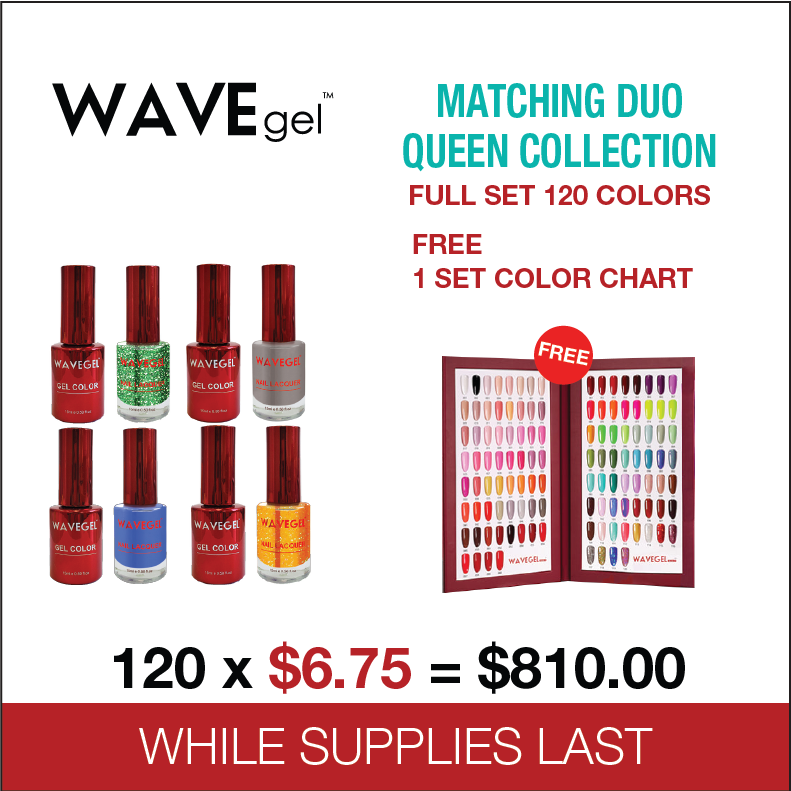 Wavegel Matching Duo Queen Collection - Full set 120 Colors Free 1 set Color Chart