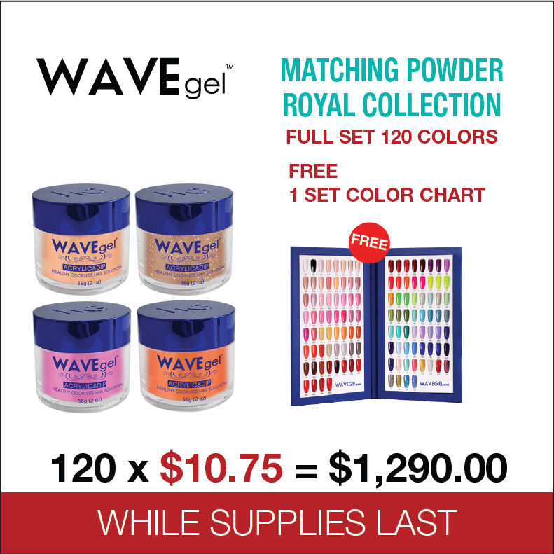 Wavegel Matching Powder Royal Collection - Full set 120 Colors Free 1 set Color Chart