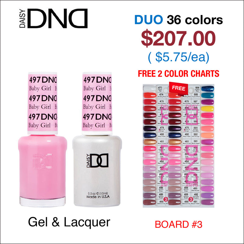 DND Duo Matching Color - 36 colors Board 3 (#473 - #509) w/ 2 Color Charts