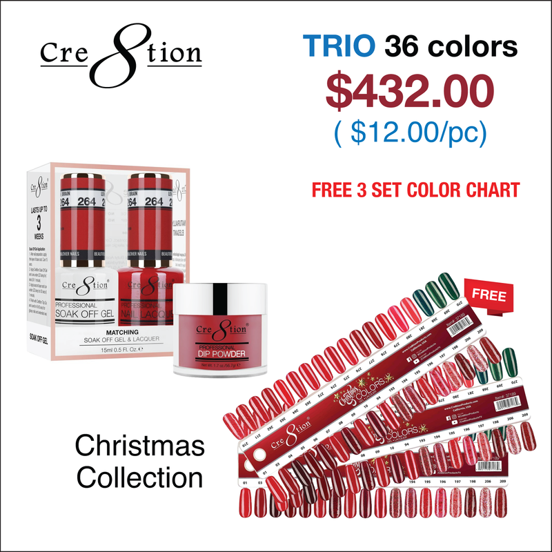 Cre8tion - Christmas Collection - Full Set Trio 36 Colors FREE 3 Set Color charts