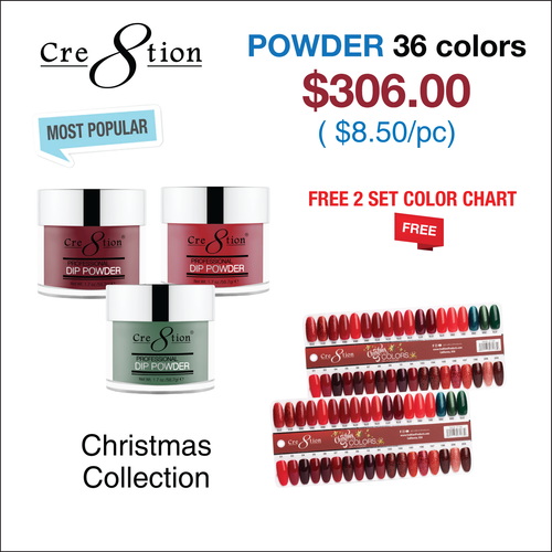 Cre8tion Matching Color - Christmas Collection - 36 colors w/ 2 Color Chart