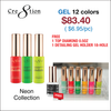 Cre8tion Detailing Nail Art Gel Neon Collection - Full Set 12 Colors - FREE 1 Diamond Top 0.5oz - 1 Detailing Gel Holder 18 Hole