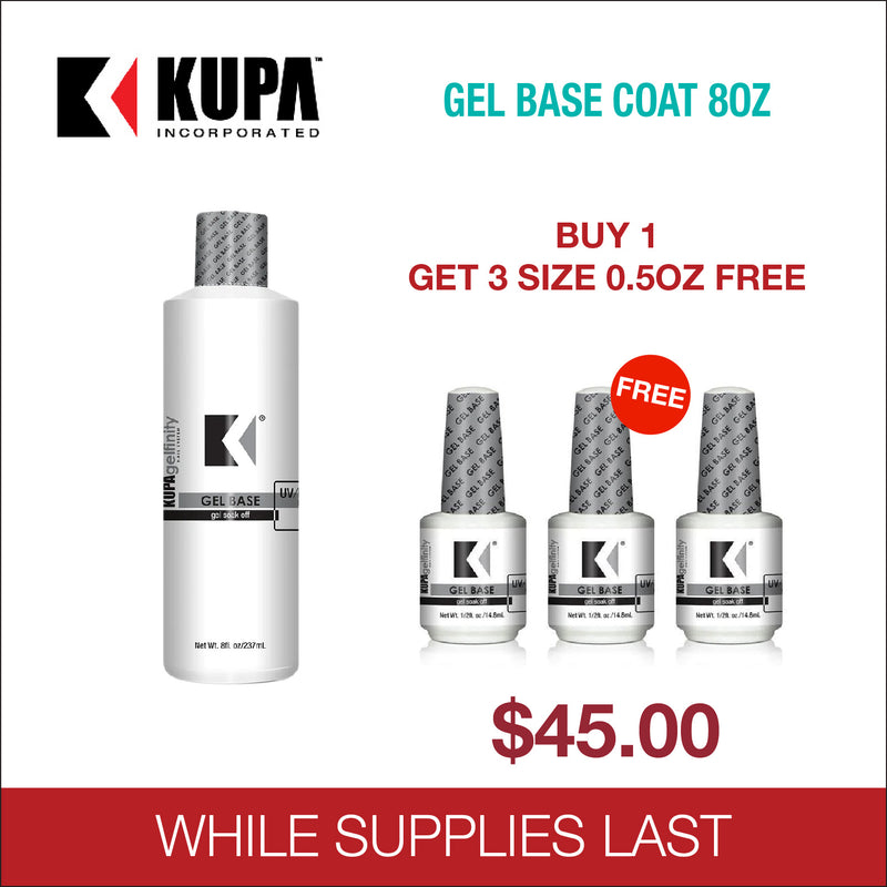 Kupa - Gel Base Coat 8oz Buy 1 Get 3 Size 0.5oz FREE