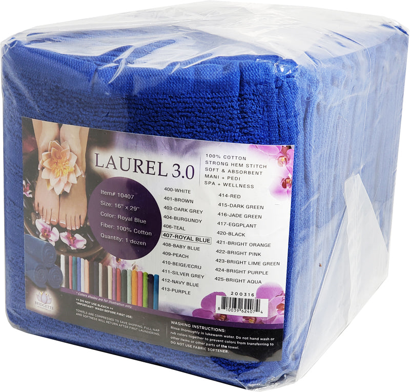 Laurel 3.0 100% Cotton Towel 16" X 29" 1 Dozen - Royal Blue