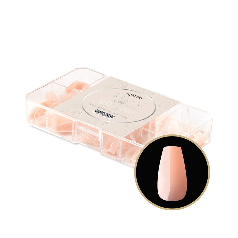 Apres Neutrals Gel - X Nail Chloe Natural Coffin Short Box Of 150pcs