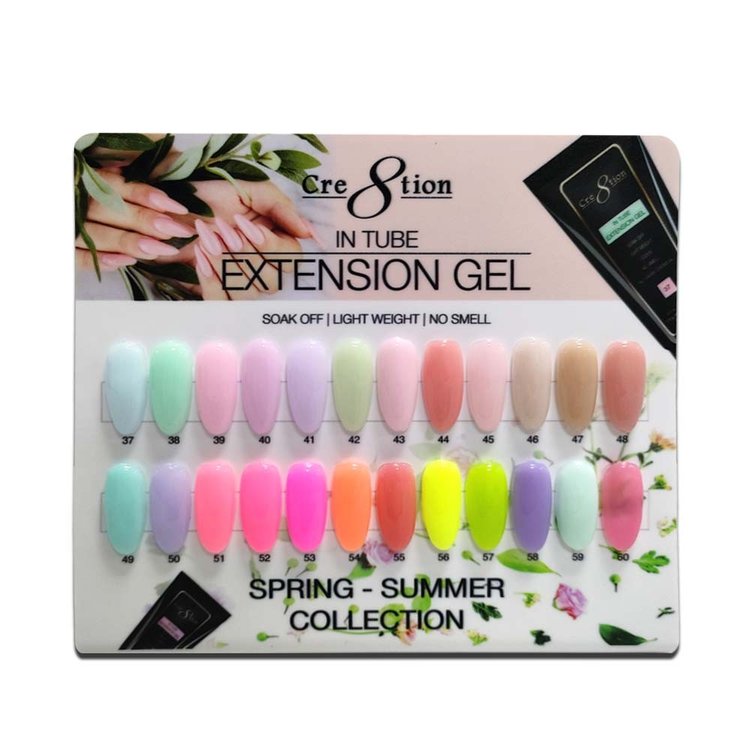 Cre8tion Counter Display Color Chart - In Tube Extension Gel 24 Colors 02