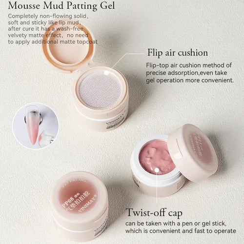 Vinimay Air Cushion Pat Pat Gel - Full Set 24 Colors w/ 1 Counter Display, 1 Patpat Sponge Box & Grab Clip