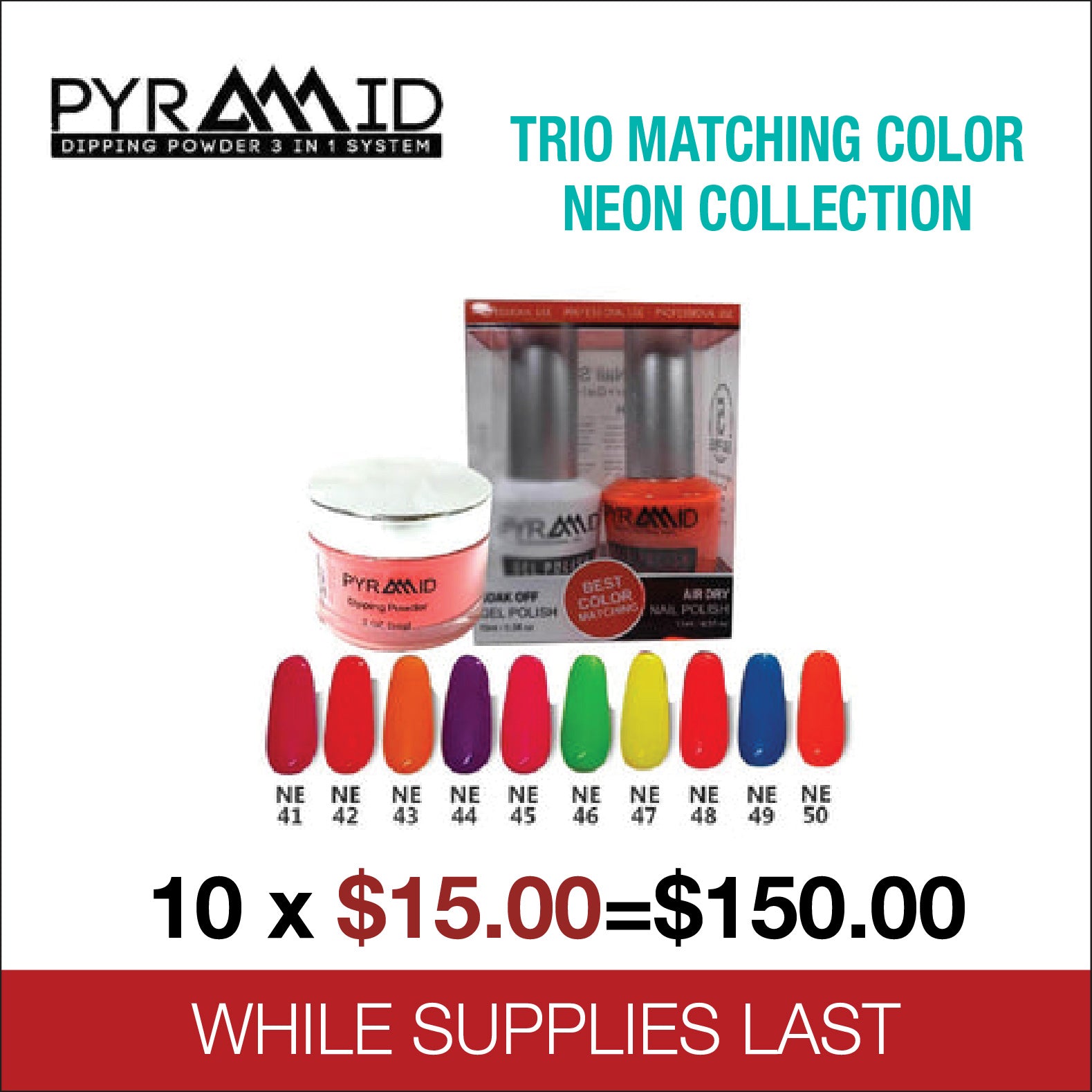 Pyramid Trio Matching Color Neon Collection – Skylark Nail Supply