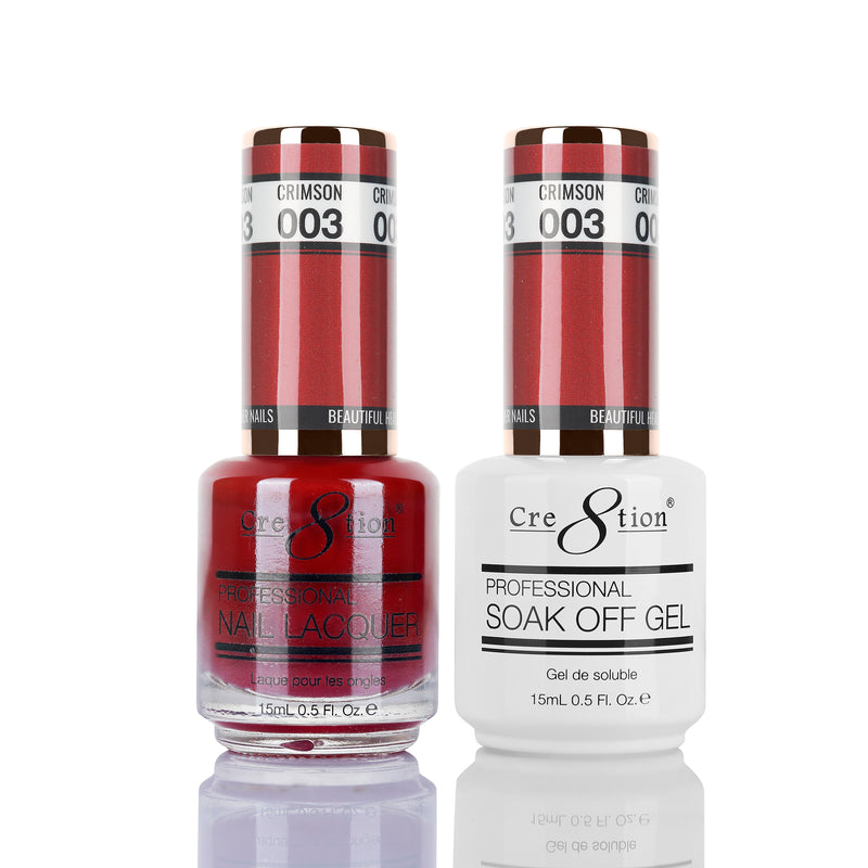 Cre8tion Matching Color Gel & Nail Lacquer 03 Crimson