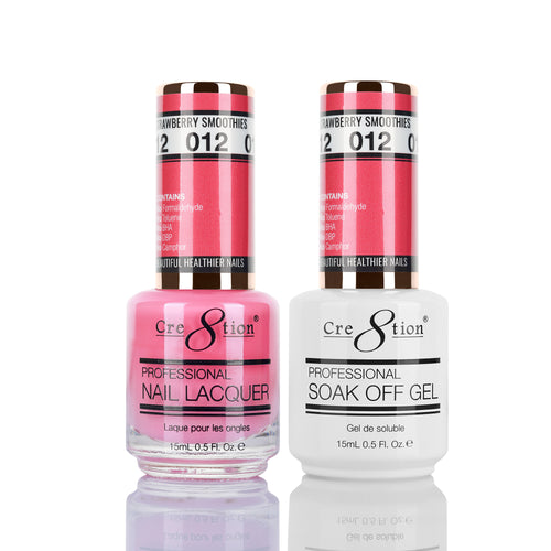 Cre8tion Matching Color Gel & Nail Lacquer 12 Strawberry Smoothies