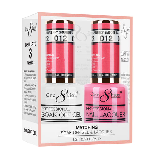 Cre8tion Matching Color Gel & Nail Lacquer 12 Strawberry Smoothies