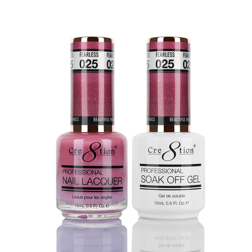 Cre8tion Matching Color Gel & Nail Lacquer 25 Fearless (Shimmery)