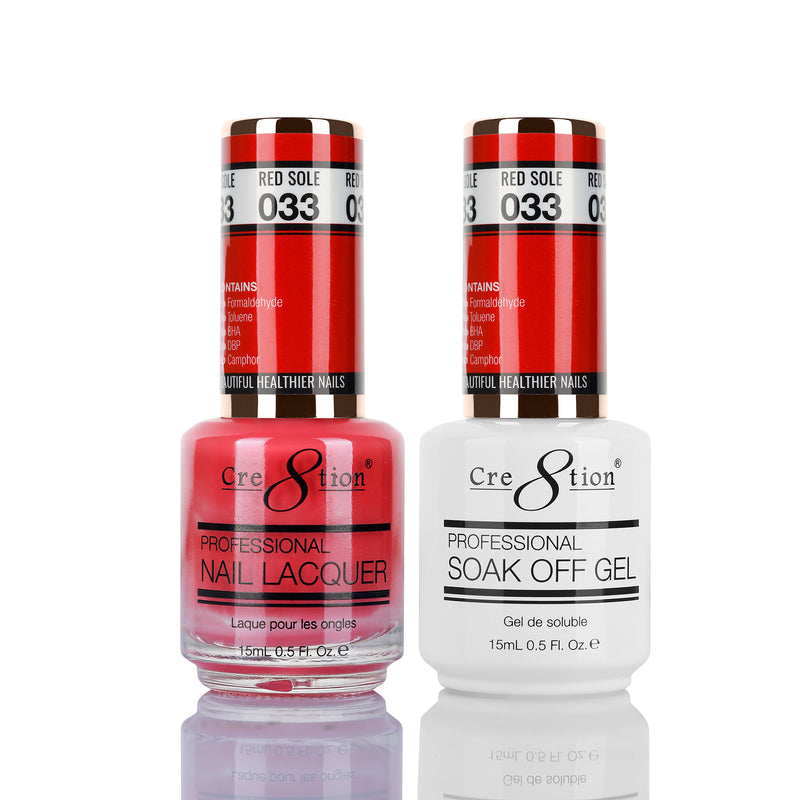 Cre8tion Matching Color Gel & Nail Lacquer 33 Red Sole