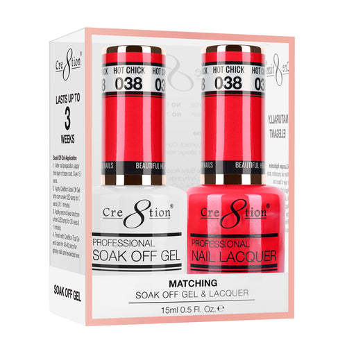 Cre8tion Matching Color Gel & Nail Lacquer 38 Hot Chick
