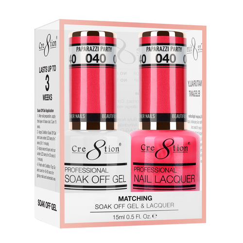 Cre8tion Matching Color Gel & Nail Lacquer 40 Paparazzi Party (Neon)