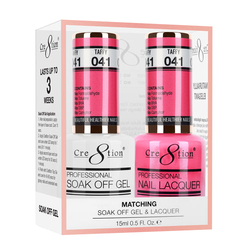 Cre8tion Matching Color Gel & Nail Lacquer 41 Taffy (Neon)