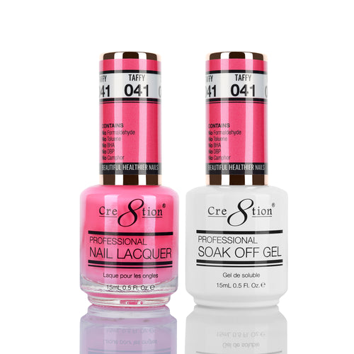 Cre8tion Matching Color Gel & Nail Lacquer 41 Taffy (Neon)