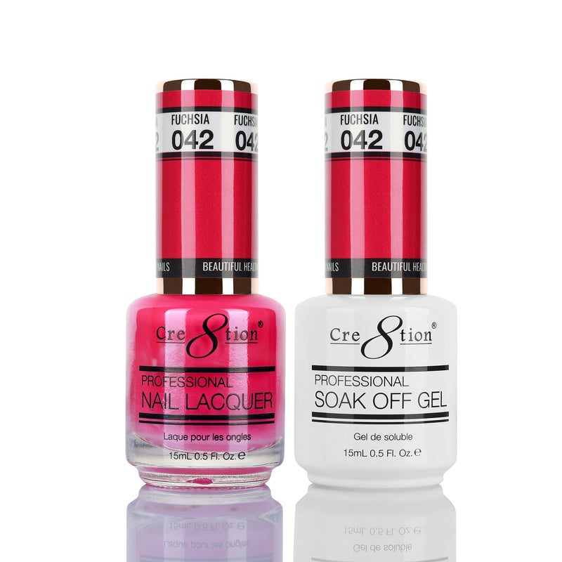 Cre8tion Matching Color Gel & Nail Lacquer 42 Fuchsia