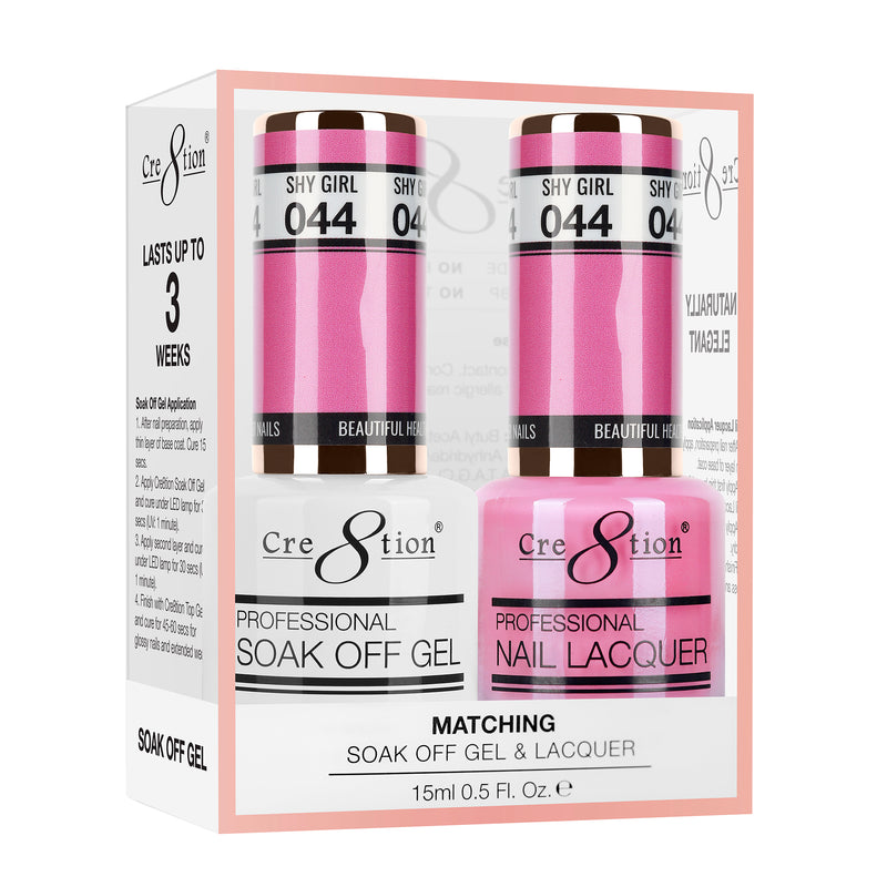 Cre8tion Matching Color Gel & Nail Lacquer 44 Shy Girl