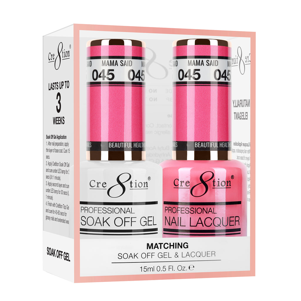 Cre8tion Matching Color Gel & Nail Lacquer 45 Mama Said – Skylark