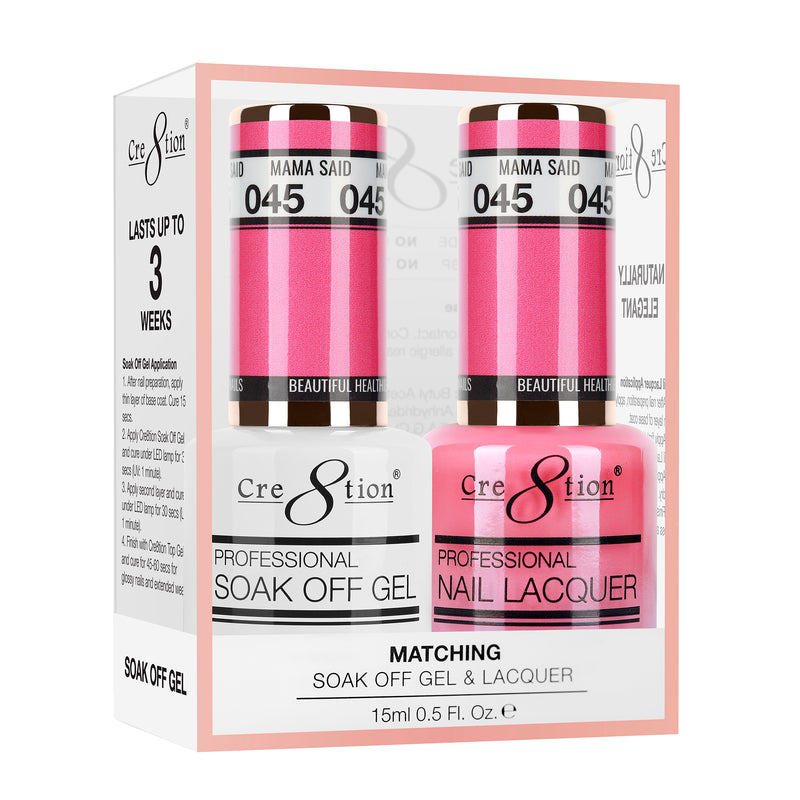 Cre8tion Matching Color Gel & Nail Lacquer 45 Mama Said