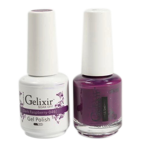 Gelixir - Matching Color Soak Off Gel - 046 Dark Raspberry