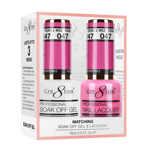 Cre8tion Matching Color Gel & Nail Lacquer 47 Young And Wild