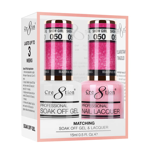 Cre8tion Matching Color Gel & Nail Lacquer 50 Show Girl (Glitter)