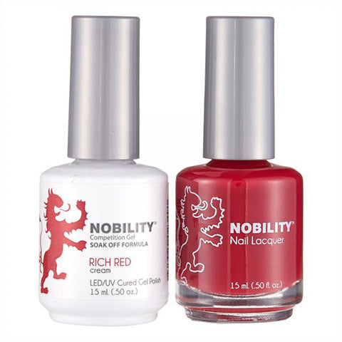 Nobility Gel Polish & Nail Lacquer, Rich Red - NBCS031