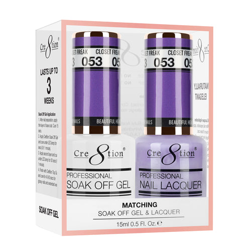 Cre8tion Matching Color Gel & Nail Lacquer 53 Closet Freak