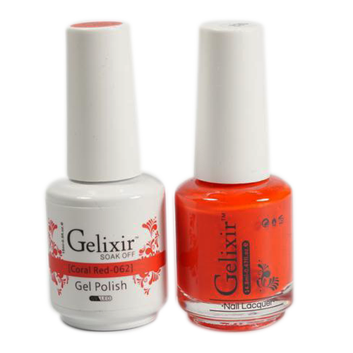 Gelixir - Matching Color Soak Off Gel - 062 Coral Red