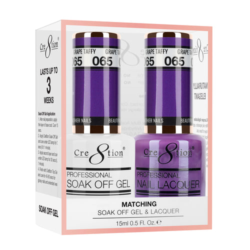 Cre8tion Matching Color Gel & Nail Lacquer 65 Grape Taffy