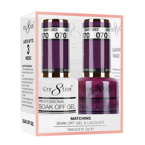 Cre8tion Matching Color Gel & Nail Lacquer 70 Grape Juice
