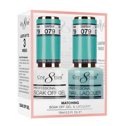Cre8tion Matching Color Gel & Nail Lacquer 79 Seafoam