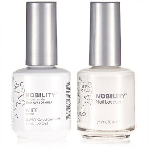 Nobility Gel Polish & Nail Lacquer, White - NBCS001