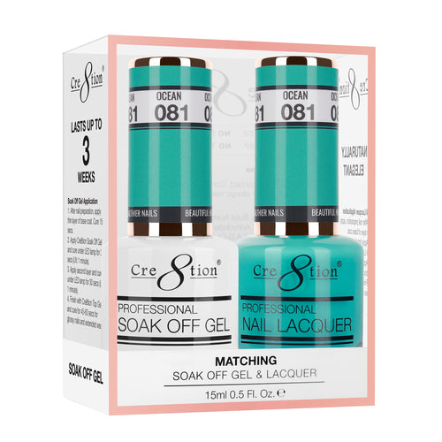 Cre8tion Matching Color Gel & Nail Lacquer 81 Ocean