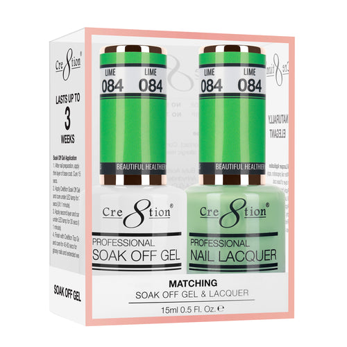 Cre8tion Matching Color Gel & Nail Lacquer 84 Lime