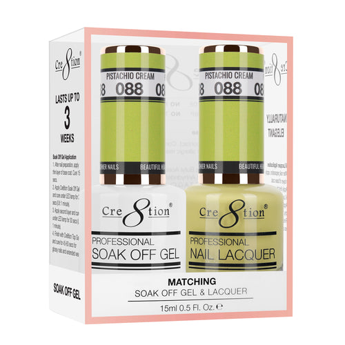 Cre8tion Matching Color Gel & Nail Lacquer 88 Pistachio Cream