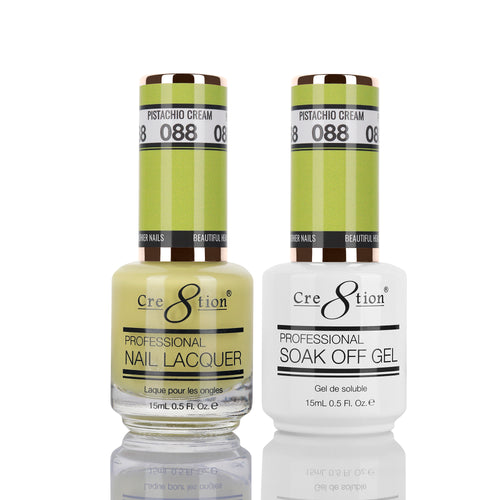 Cre8tion Matching Color Gel & Nail Lacquer 88 Pistachio Cream